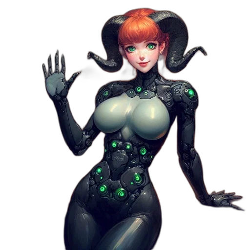 robot, dress, cyberpunk, concept art transparent PNG cut-out