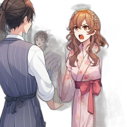 dress, staff, anime, concept art transparent PNG cut-out