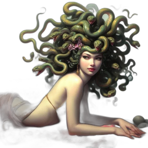 hair, creature, crown, fantasy art transparent PNG cut-out