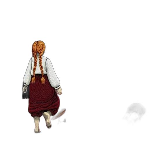 jacket, dress, staff, creature transparent PNG cut-out