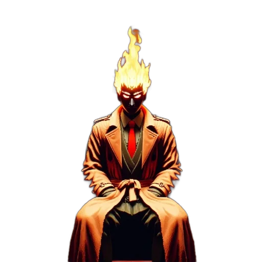 jacket, mask, staff, comic book art transparent PNG cut-out