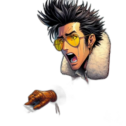 jacket, hair, face, mask transparent PNG cut-out