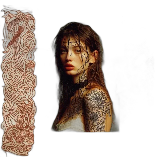 hair, jewelry, dress, concept art transparent PNG cut-out