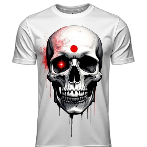 3d render, cyberpunk, white, t-shirt transparent PNG cut-out