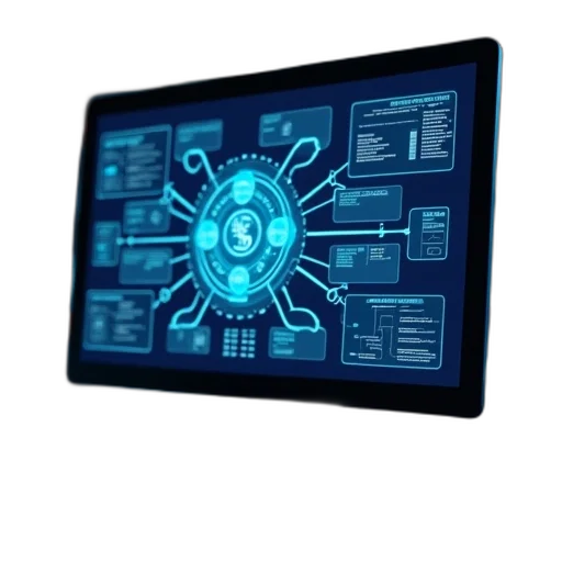 cyberpunk, concept art, blue, conceptual transparent PNG cut-out