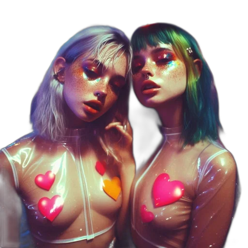 jacket, jewelry, cyberpunk, vaporwave transparent PNG cut-out