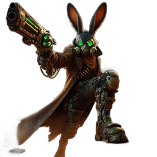 weapon, staff, animal, robot transparent PNG cut-out