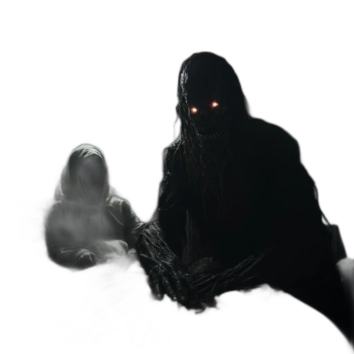 creature, mask, staff, sword transparent PNG cut-out