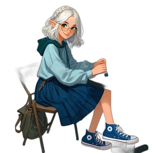 dress, shoes, jacket, staff transparent PNG cut-out