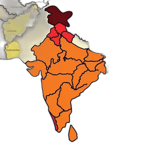 map, indian, subcontinent, surrounding transparent PNG cut-out