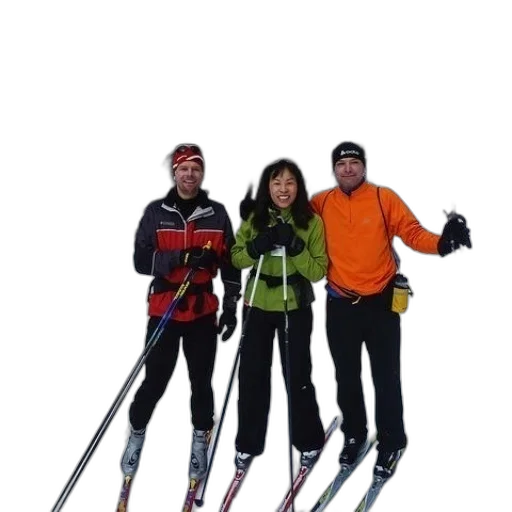 staff, snow, three, people transparent PNG cut-out