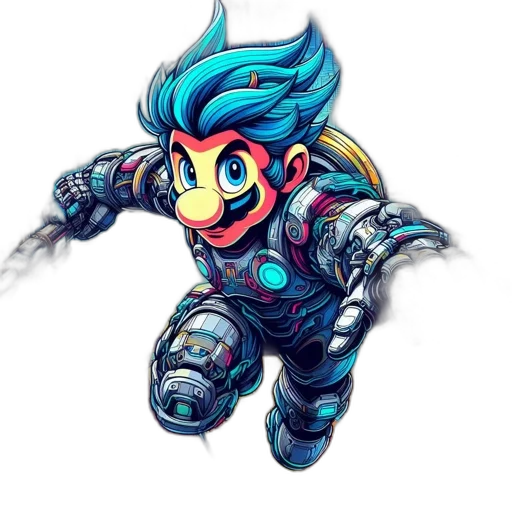 robot, weapon, concept art, pixel art transparent PNG cut-out