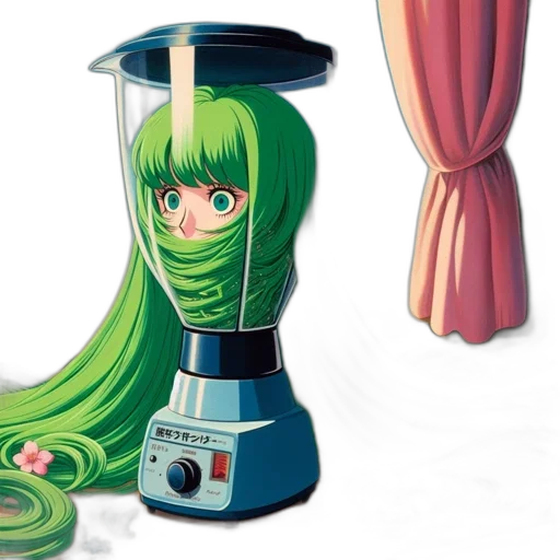 robot, dress, staff, hair transparent PNG cut-out