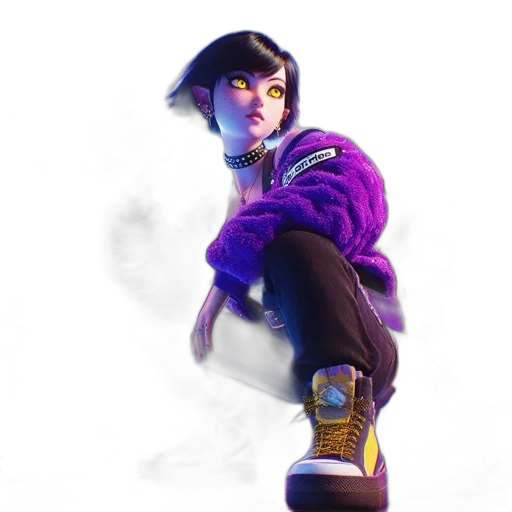 jacket, face, staff, creature transparent PNG cut-out