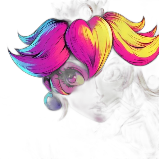 hair, mask, crown, face transparent PNG cut-out