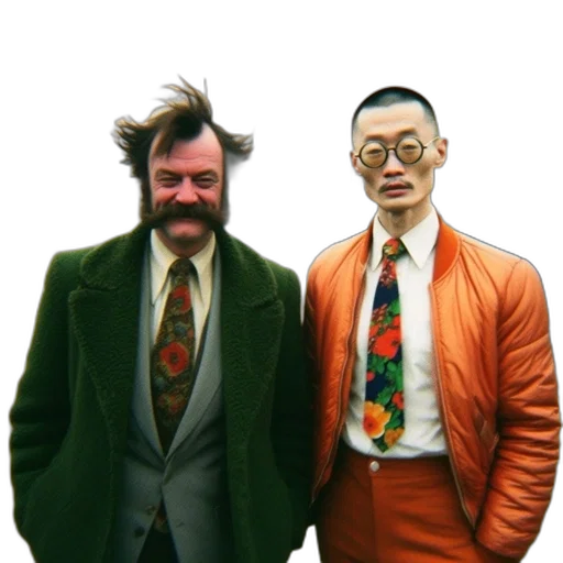 jacket, staff, mask, hair transparent PNG cut-out