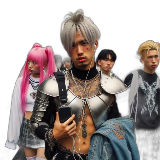 concept art, cyberpunk, fantasy art, 3d render transparent PNG cut-out