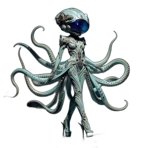 creature, robot, staff, concept art transparent PNG cut-out