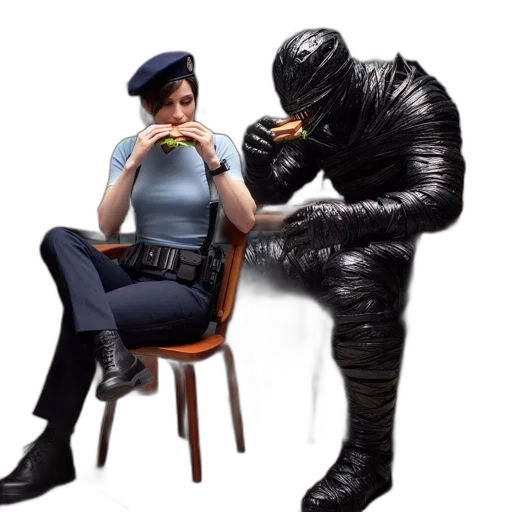 jacket, mask, creature, robot transparent PNG cut-out