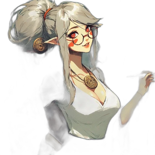 staff, dress, hair, mask transparent PNG cut-out