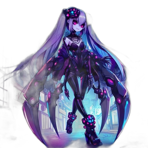 dress, robot, concept art, cyberpunk transparent PNG cut-out