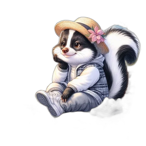 hat, animal, staff, creature transparent PNG cut-out