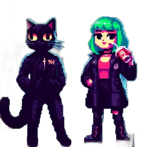 jacket, pixel art, cyberpunk, concept art transparent PNG cut-out