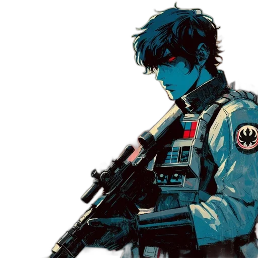 jacket, weapon, concept art, cyberpunk transparent PNG cut-out