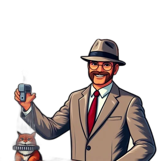 staff, hat, weapon, jacket transparent PNG cut-out