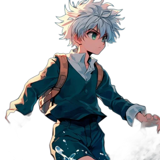 jacket, staff, sword, creature transparent PNG cut-out