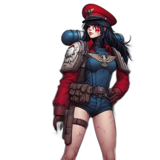 weapon, staff, jacket, hat transparent PNG cut-out