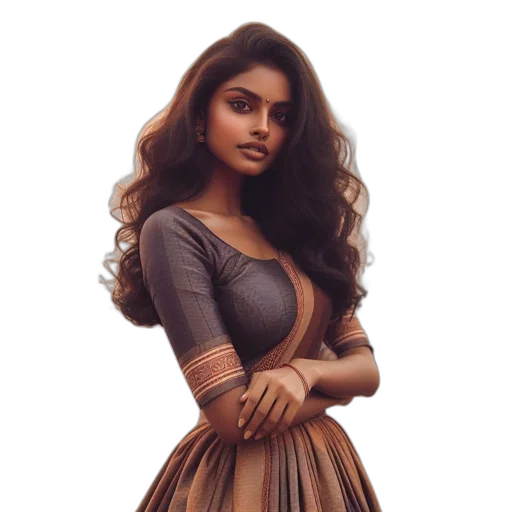 dress, hair, fantasy art, photorealistic transparent PNG cut-out