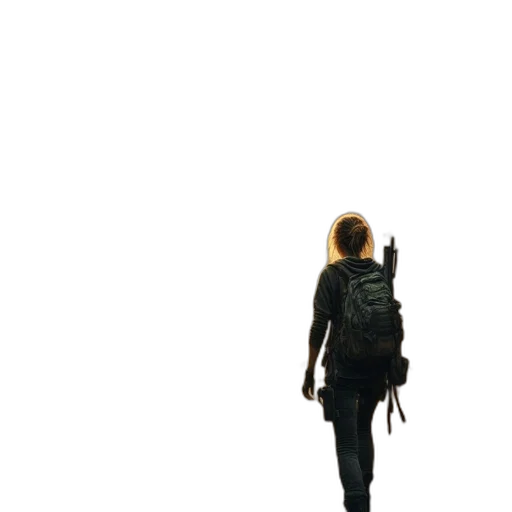 jacket, staff, weapon, robot transparent PNG cut-out