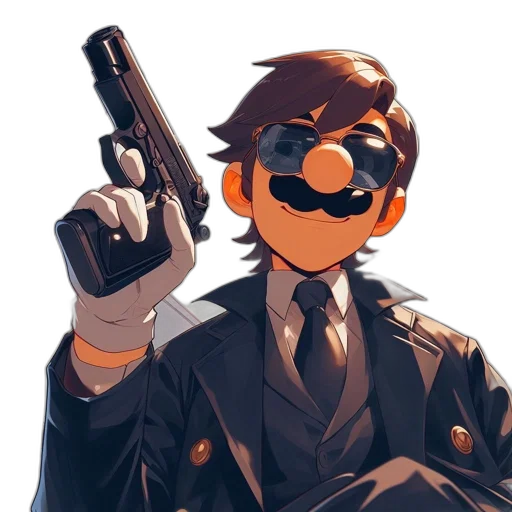 weapon, staff, mask, jacket transparent PNG cut-out