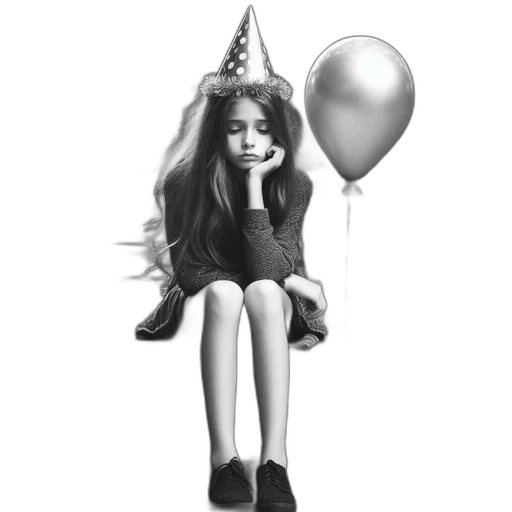young, girl, party, hat transparent PNG cut-out