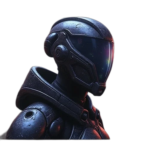 robot, face, mask, jacket transparent PNG cut-out