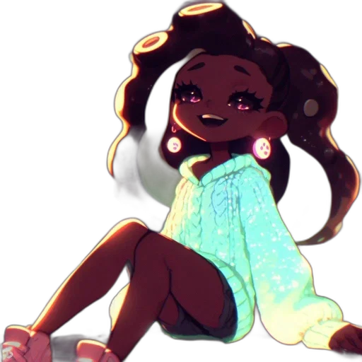 dress, staff, hair, creature transparent PNG cut-out