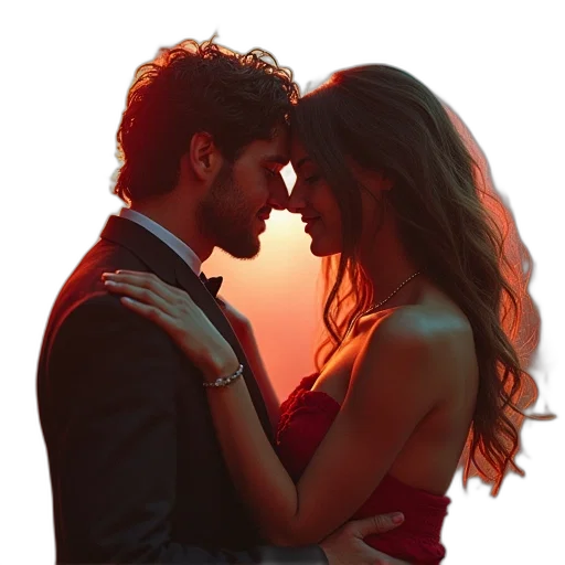 photorealistic, oil painting, sunset, fire transparent PNG cut-out