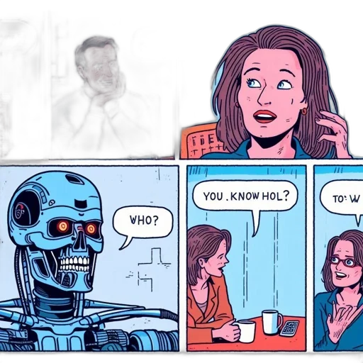 robot, face, comic book art, cartoon transparent PNG cut-out