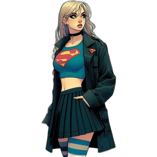 jacket, dress, comic book art, concept art transparent PNG cut-out