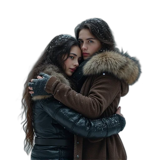 jacket, snow, arya, bran transparent PNG cut-out