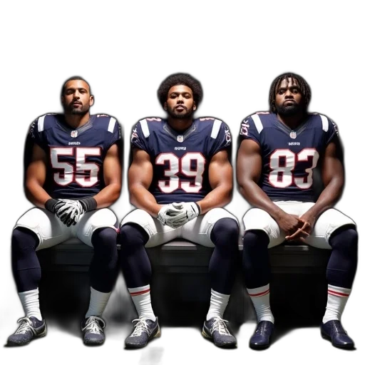 three, nfl, players, sit transparent PNG cut-out