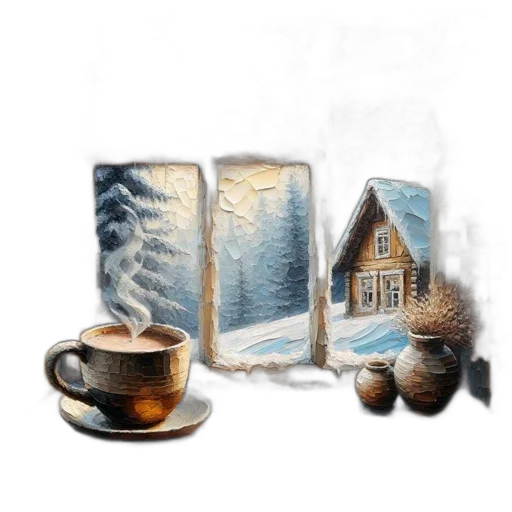 furniture, food, oil painting, watercolor transparent PNG cut-out