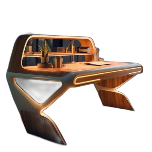 furniture, 3d render, concept art, sleek transparent PNG cut-out