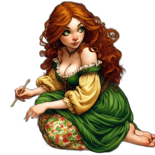 dress, fantasy art, concept art, pixel art transparent PNG cut-out