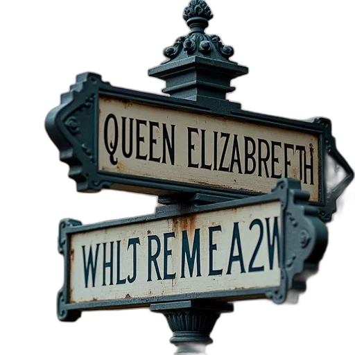 crown, street, sign, says transparent PNG cut-out