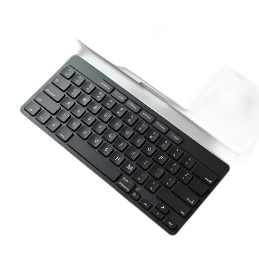3d render, black, compact, keyboard transparent PNG cut-out