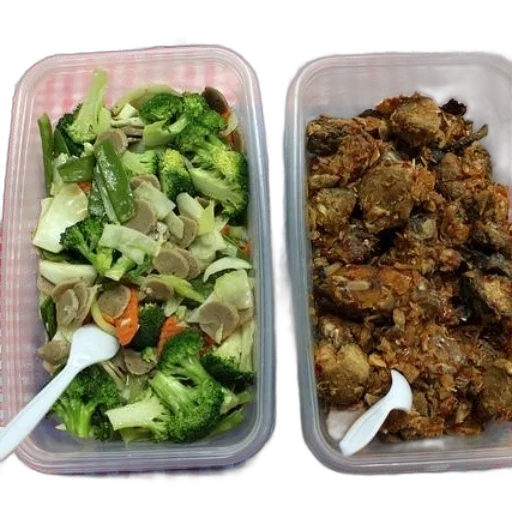 food, two, plastic, containers transparent PNG cut-out