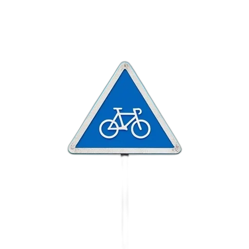 blue, bicycle, sign, against transparent PNG cut-out