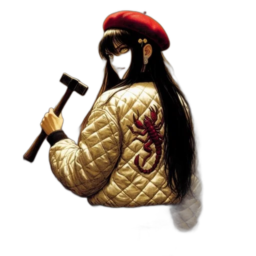 jacket, crown, jewelry, staff transparent PNG cut-out